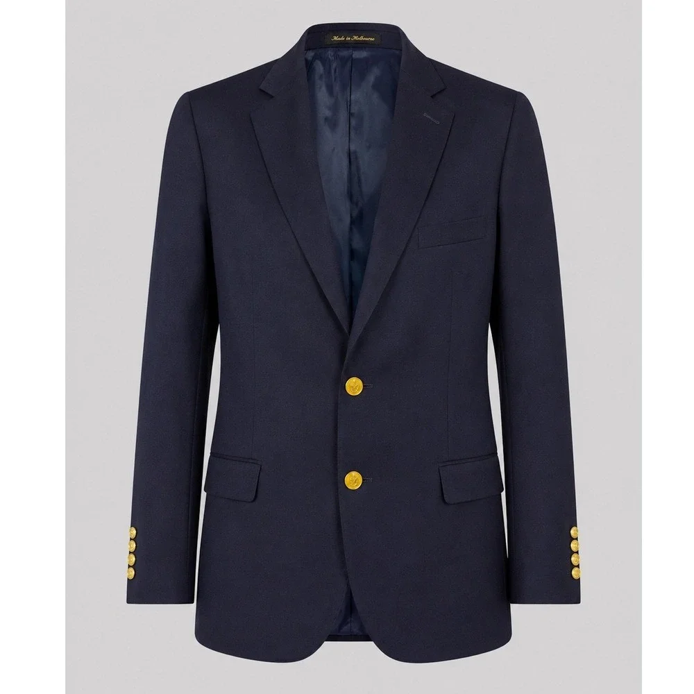 Lauren Ralph Lauren Men Navy Blue Blazer Gold Crest Buttons Sport Suit‎ Jacket